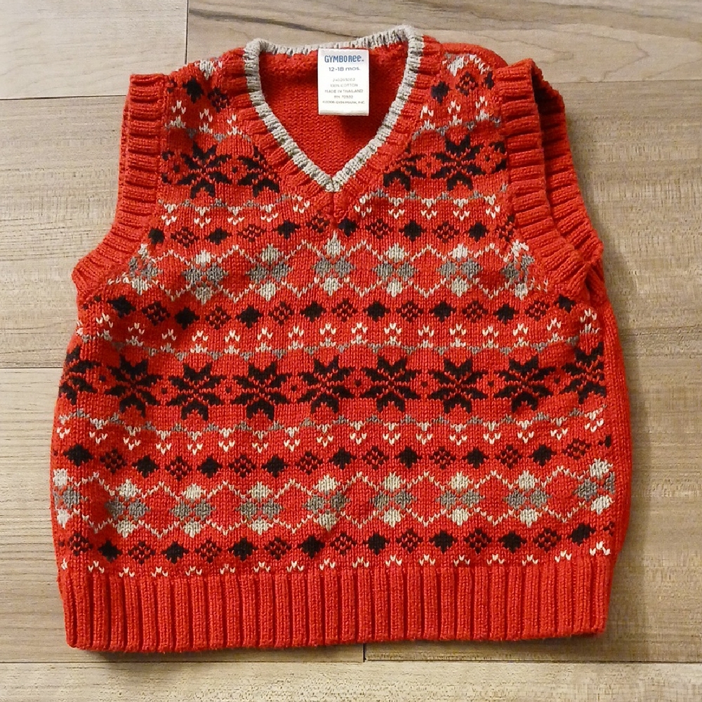 Gymboree Holiday Classics Snowflake Sweater Vest Size 12-18 Months Vintage. (A)